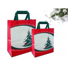 Sakge - Shopper carta natalizie stampate con Albero di Natale e Merry Christmas