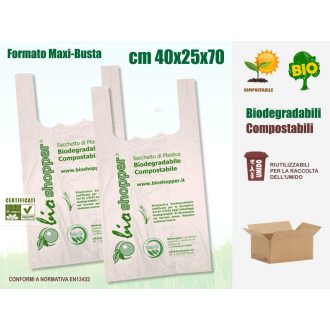 Sakge - Borse shopper biodegradabili compostabili 40x25x70